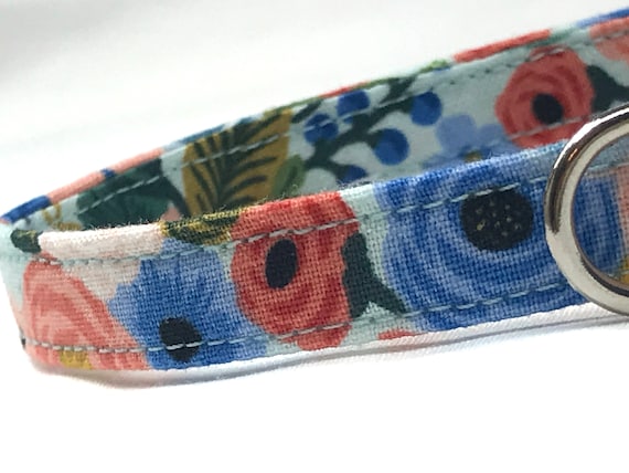 Rifle Paper Co. Breakaway Cat Collar with Bell - Garden Party Mint Green, Blue