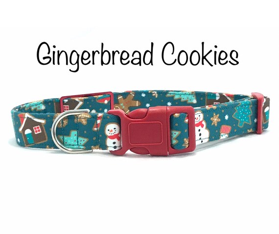 Christmas Dog Collar - Personalized Slide On ID Tag - Buffalo Plaid - Ugly Christmas Sweater - Dinosaurs - Gingerbread Cookies
