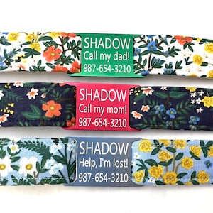Rifle Paper Co. - Personalized Dog Collar - Engraved Slide On ID Tag - Tiny Flowers
