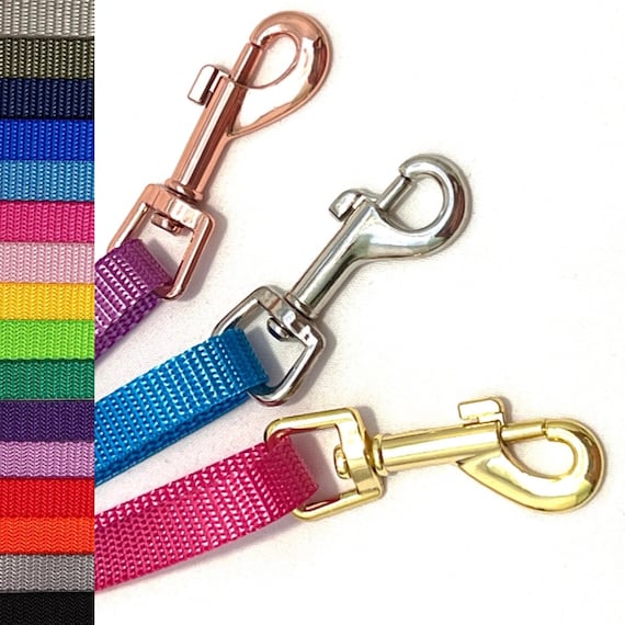 3/8" Wide Nylon Webbing Pet Leash, for Dogs, Cats, Ferrets, Rabbits, Bearded Dragons