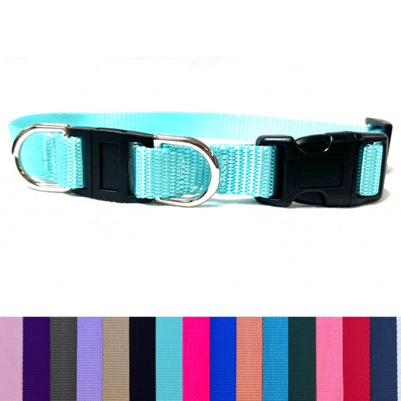Nylon BREAKAWAY Dog Collar with PLASTIC Side-Release Buckle - 18 Webbing Colors - Safety