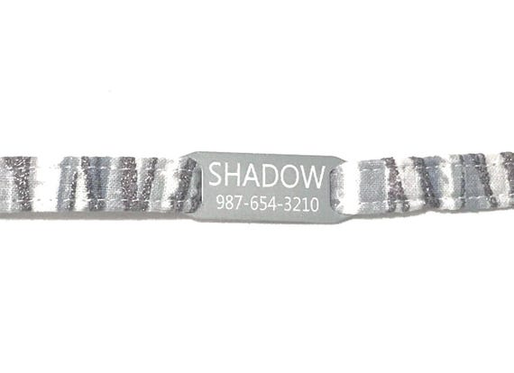 Winter Cat Collar for Boy, Girl - Slide-On ID Tag - Breakaway - Glitter Forest Woodlands