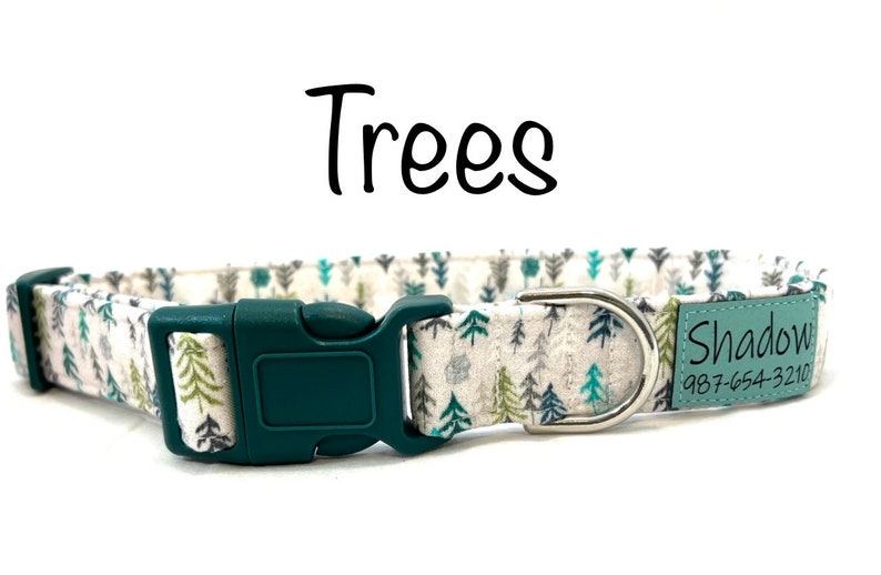 Personalized Dog Collar for Girl, Boy Engraved ID Tag Pleather Name Patch 1.5, 1, 3/4, 5/8 image 4