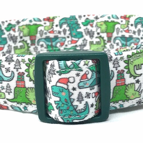Collar de perro navideño para niño niña - Dinosaurios con gorros navideños
