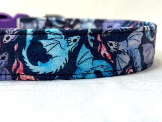 Dragons Dog Collar for Girl Boy - Mythical Purple