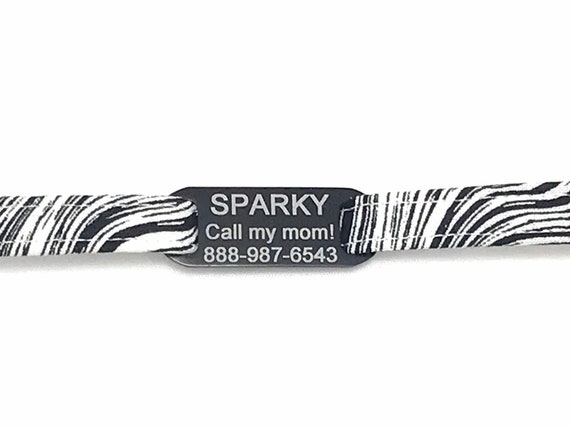 Personalized Cat Collar for Boy, Girl - Slide-On ID Tag - Wild Stripes - Breakaway