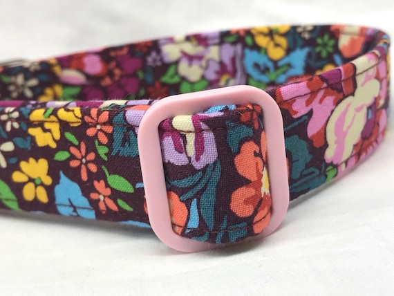 Fall Dog Collar - Burgundy Floral