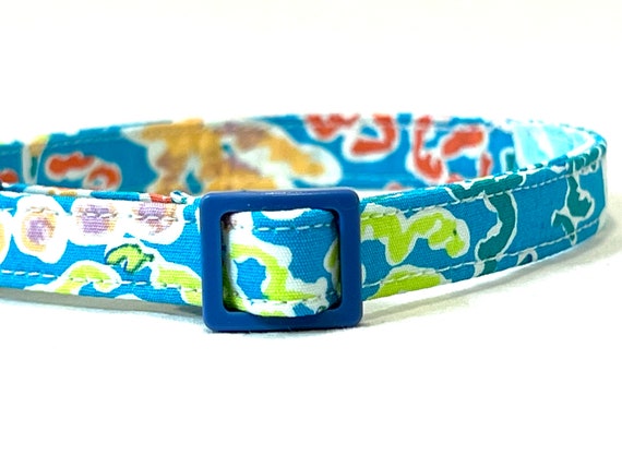 Summer Beach Cat  Collar for Boy, Girl - Aquamarine Sea Coral - Breakaway