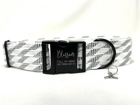 Hockey Laces Personalized Engraved Dog Collar -  3/4" - 1" - 1.5" Wide