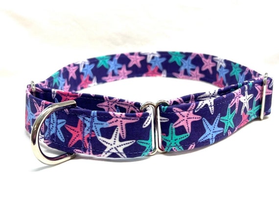 Summer Beach Martingale Dog Collar for Boy Girl - Colorful Starfish