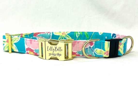 Personalized BREAKAWAY Dog Collar - Laser Engraved Buckle - Pick Any Fabric