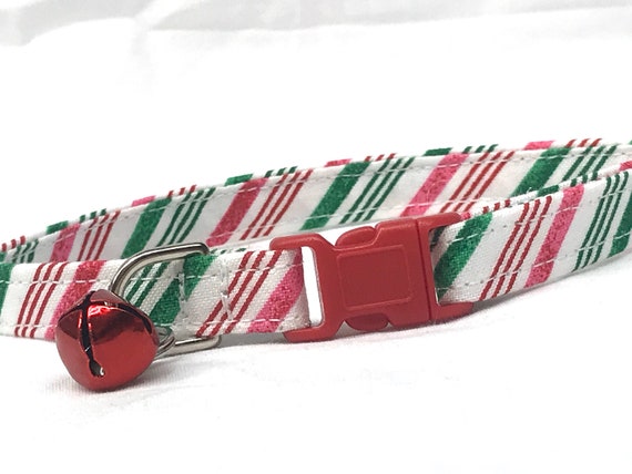 Christmas Cat Collar for Boy Girl - Striped Peppermint Stick Candy