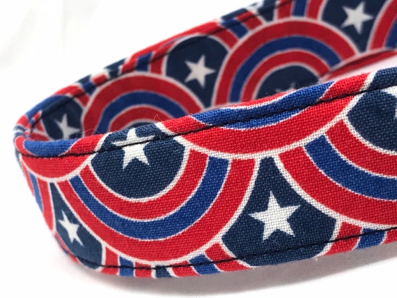 Patriotic Dog Collar - Red White and Blue - Stars and Stripes
