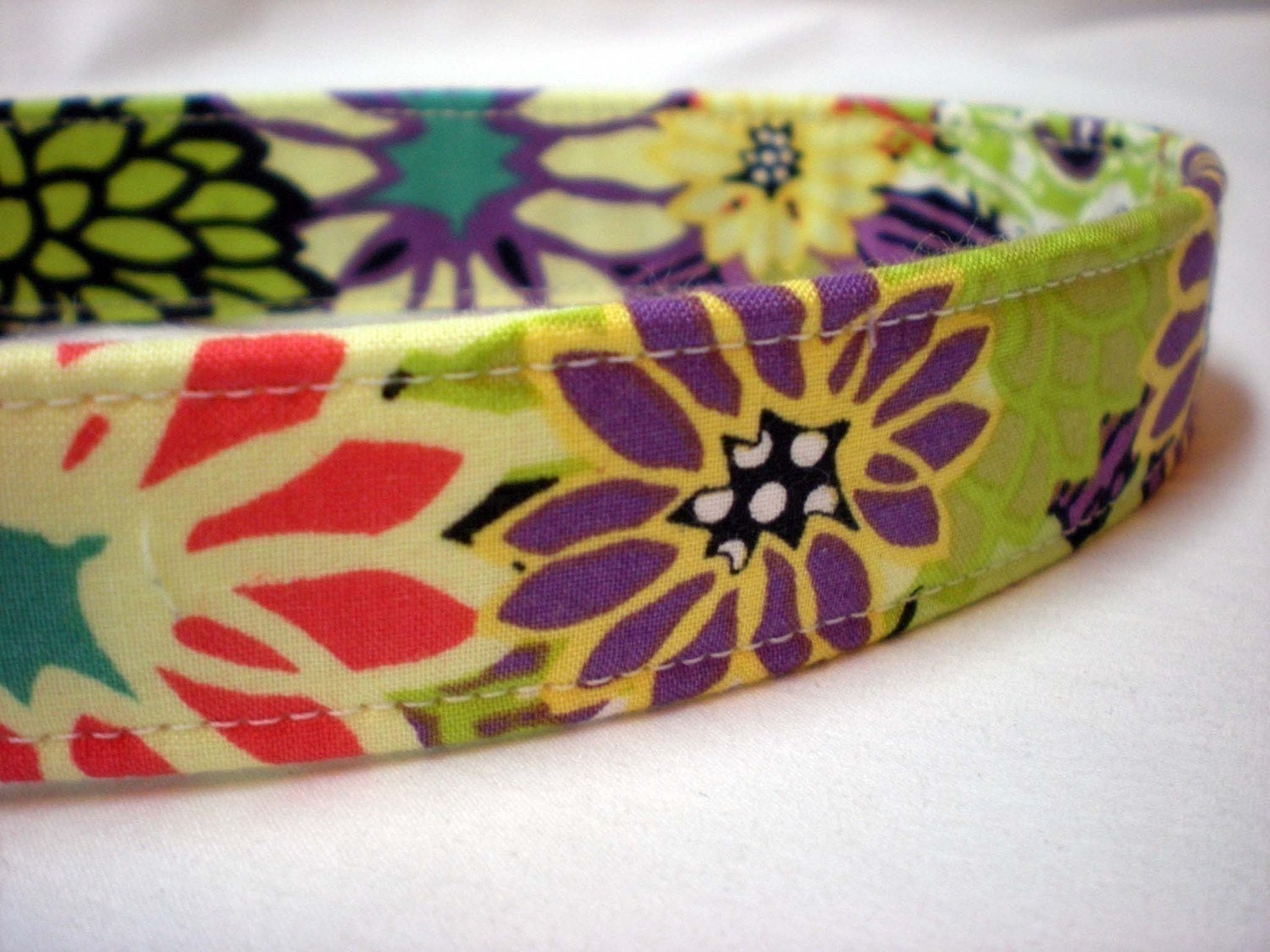 Purple Flowers Fabric Dog Collar for Girl Boy Zinnias | Etsy