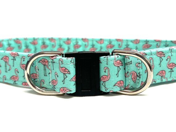 BREAKAWAY Dog Collar for Boy, Girl - Pink Flamingos - Safety