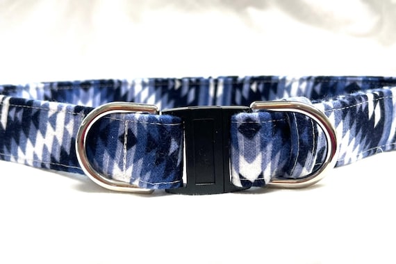 BREAKAWAY Dog Collar for Boy, Girl - Aztec Blue Tribal- Safety
