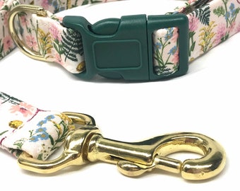 Dog Collar Leash Set - Rifle Paper Co - Pink Wildflowers