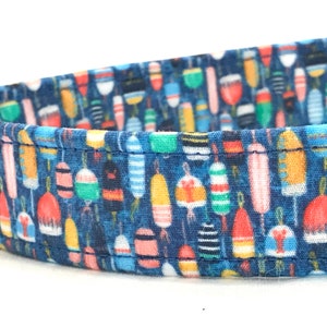 Summer Beach Dog Collar for Boy -  Colorful Nautical Buoys