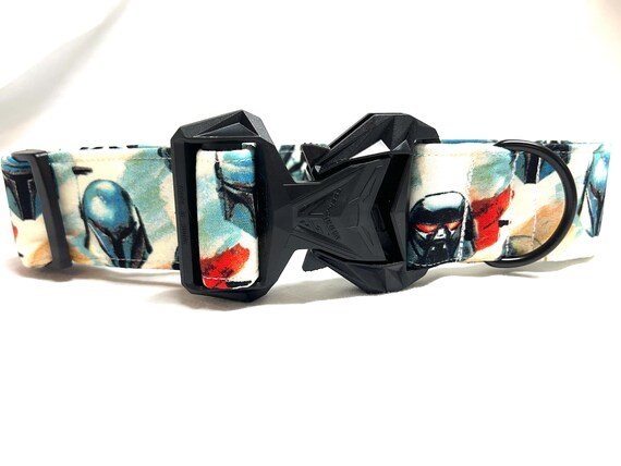 COBRA Triple Lock Buckle Dog Collar 1.75" Wide - Sci Fi Movie Action Figure Warrior -OR- Pick A Fabric