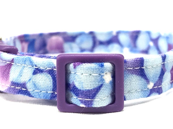 Cat Collar Breakaway Buckle - Blue Purple Hydrangeas