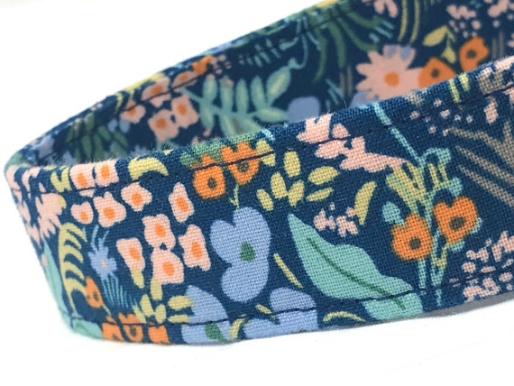 Rifle Paper Co Dog Collar For Boy, Girl - Blue Floral