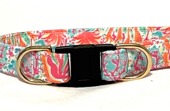 BREAKAWAY Dog Collar for Boy, Girl - Tropical Coral Vacation