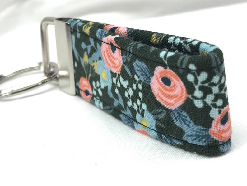 Rifle Paper Co. 3 MINI Key Fob Black and Pink Flowers image 3