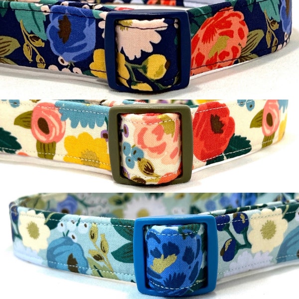 Rifle Paper Co. Dog Collar - Vintage Garden- Blue, Cream, Mint