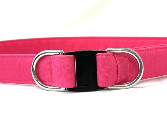 Solid Color BREAKAWAY Dog Collar for Boy, Girl - Safety - BRIGHT PINK - 13 Colors