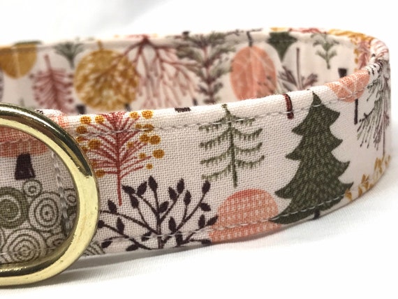 Gift for Dog - Fall Dog Collar for Boy Girl- Autumn Trees - Xsmall Small Medium Large XL