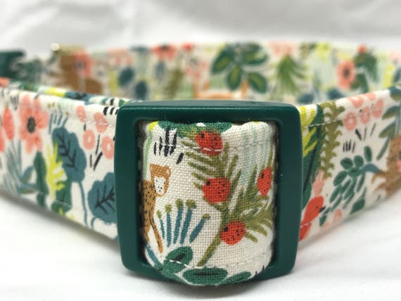 Rifle Paper Co Dog Collar for Girl Boy - Jungle Print in Cream