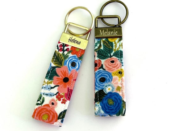 Rifle Paper Co. Personalized Key Fob - Optional Engraved Name -Garden Party - Personalized Gift for Her