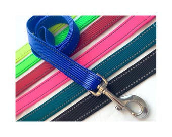 Safety Reflective Dog Leash - 7 Nylon Webbing Colors