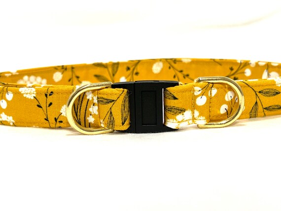 BREAKAWAY Dog Collar for Boy, Girl - Mustard Floral - Safety