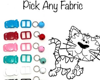 1/2" WIDE Custom Cat Collar for Boy Girl - Pick Your Fabric- Breakaway Safety Buckle