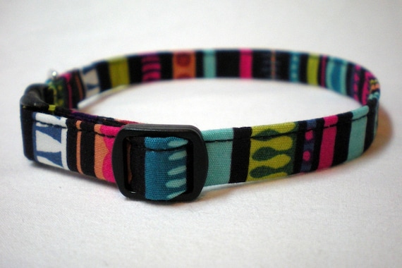 Cat Collar - Alexander Henry Stripes- Breakaway