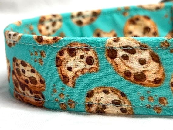Chocolate Chip Cookies - Dog Collar for Boy Girl- Food- Xsmall Small Medium Large XL