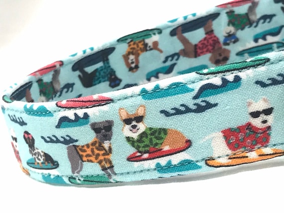 Summer Beach Dog Collar for Boy Girl - Surfing Dogs