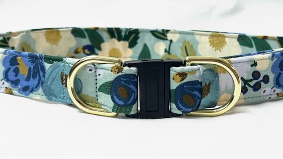 Rifle Paper Co BREAKAWAY Dog Collar for Boy, Girl - Safety - Mint Vintage Garden