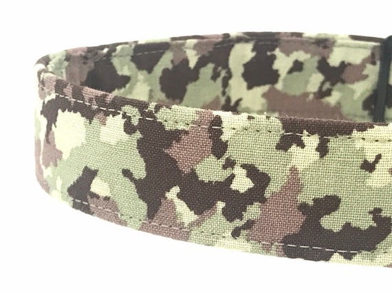 Camo Dog Collar for Boy, Girl  - Green Khaki Camouflage