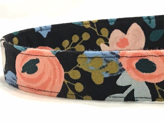 Fall Dog Collar - Rifle Paper Co - Black Garden Party