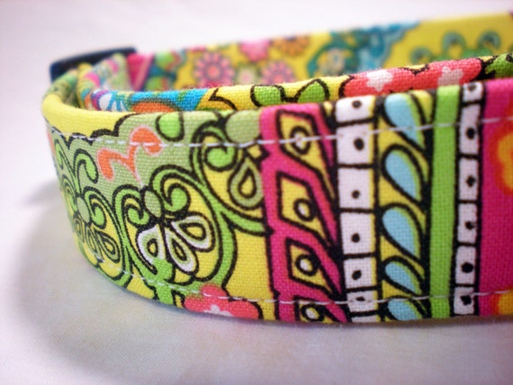 Yellow Floral Dog Collar for Boy Girl - Springtime in Paris