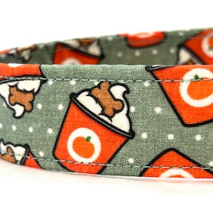 Fall Dog Collar for Boy Girl- Pumpkin Spice Latte Treat for Pup - Whip Cream