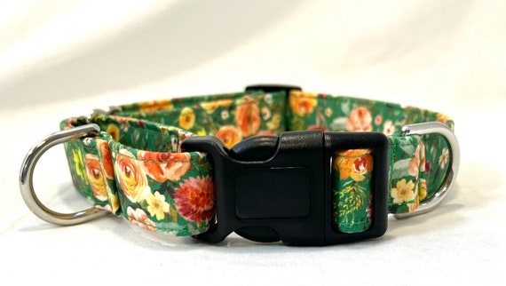 Buckle Martingale Dog Collar w/Extra D-Ring - Pick Any Fabric