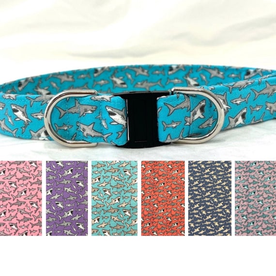 BREAKAWAY Dog Collar for Boy, Girl - Aqua Sharks - Safety