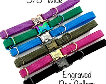 3/8” Personalized Tiny Dog Collar -  XXS - Dainty Teacup, Toy Puppy - Nylon Webbing