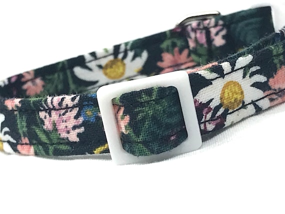Rifle Paper Co. Cat Collar - Black Wildflowers - Breakaway