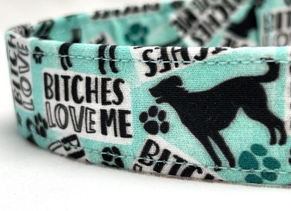 Funny Dog Collar for Boy - Bitches Love Me