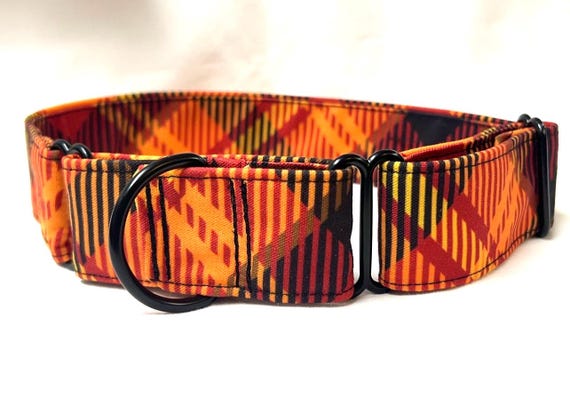 Classic Martingale Dog Collar - Harvest Plaid Burnt Orange