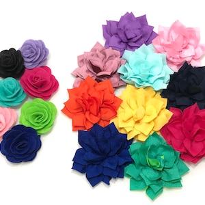 Dog Collar Flowers - 3 inch Kanzashi Flower - 1.75 inch Felt Rose